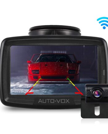 AUTO-VOX W2 Kabellos Digital-Rückfahrkamera-Set mit eingebautem Funksender, Wireless Einparkhilfe,Wasserdicht IP68-Backup-AutoKamera, 4,3-Zoll-LCD-Monitor, Nachtsicht für SUV,Bus,KfZ,Anhänger, Pickup