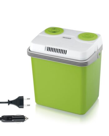 SEVERIN Elektrische Kühlbox mit Kühl- und Warmhaltefunktion, 20 L, Inkl. 2 Anschlüsse: 220-240V/12V DC, KB 2922, Grün-Grau
