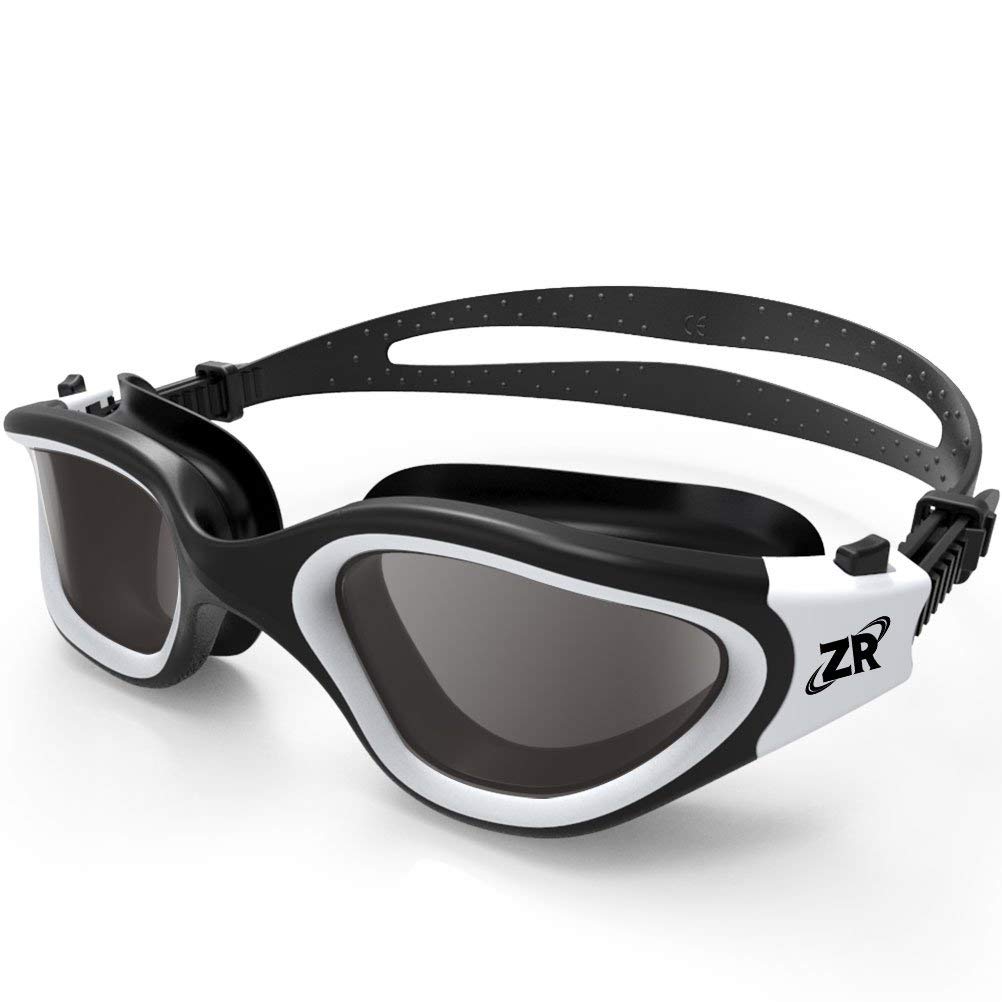 ZIONOR Schwimmbrille für Herren und Damen, G1 Polarisiert Schwimmbrille mit Spiegel/Rauch Linse UV-Schutz Anti Nebel Verstellbar Gurt Komfort Profi Schwimmbrillen für Erwachsene Jugendliche Unisex