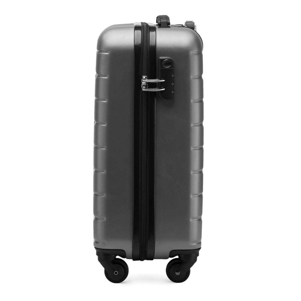 Stabiler Koffer-Trolley Handgepäck von WITTCHEN ABS 54 x 39 x 23 cm 2.7 kg 38 L Grau Bordgepäck Bordcase 56-3A-381-70 - obrazek 5