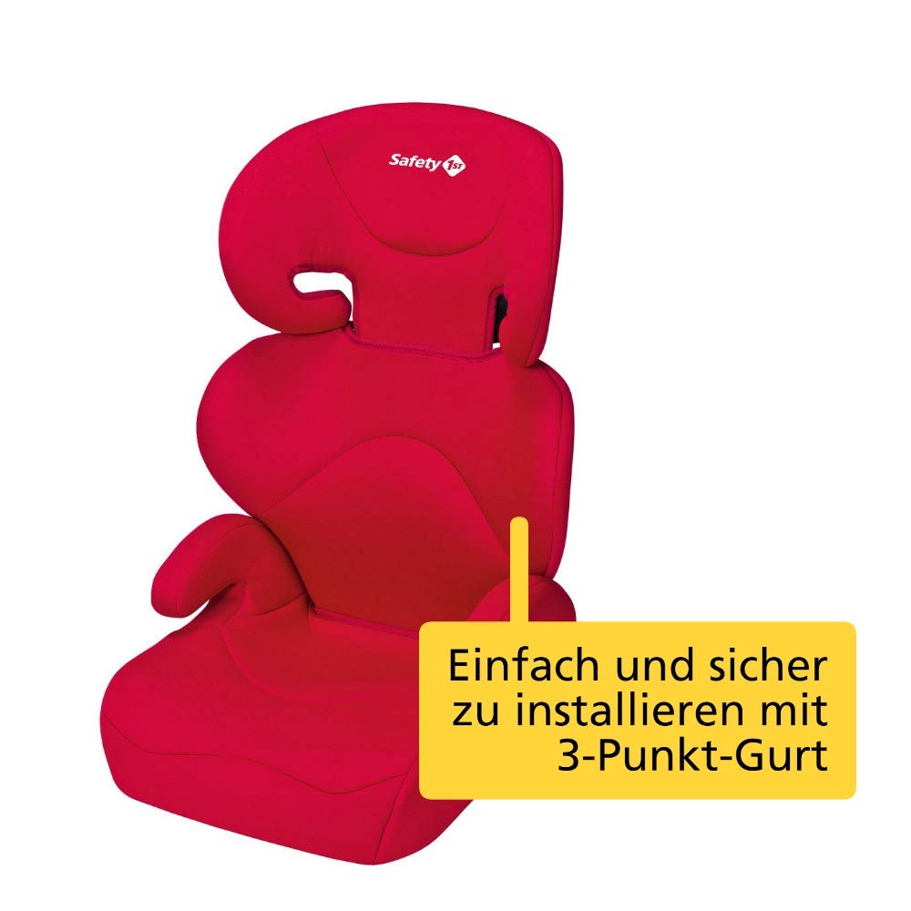 Safety 1st Road Safe Kindersitz, mit verstellbarer Kopfstütze und Rückenlehne, komfortabler Gruppe 2/3 Autositz (15-36 kg), nutzbar ab 3,5 bis 12 Jahre, rot - obrazek 2
