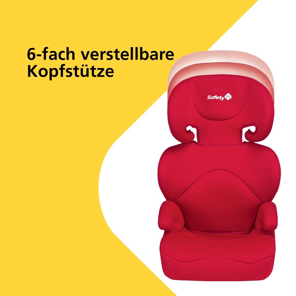 Safety 1st Road Safe Kindersitz, mit verstellbarer Kopfstütze und Rückenlehne, komfortabler Gruppe 2/3 Autositz (15-36 kg), nutzbar ab 3,5 bis 12 Jahre, rot - obrazek 4