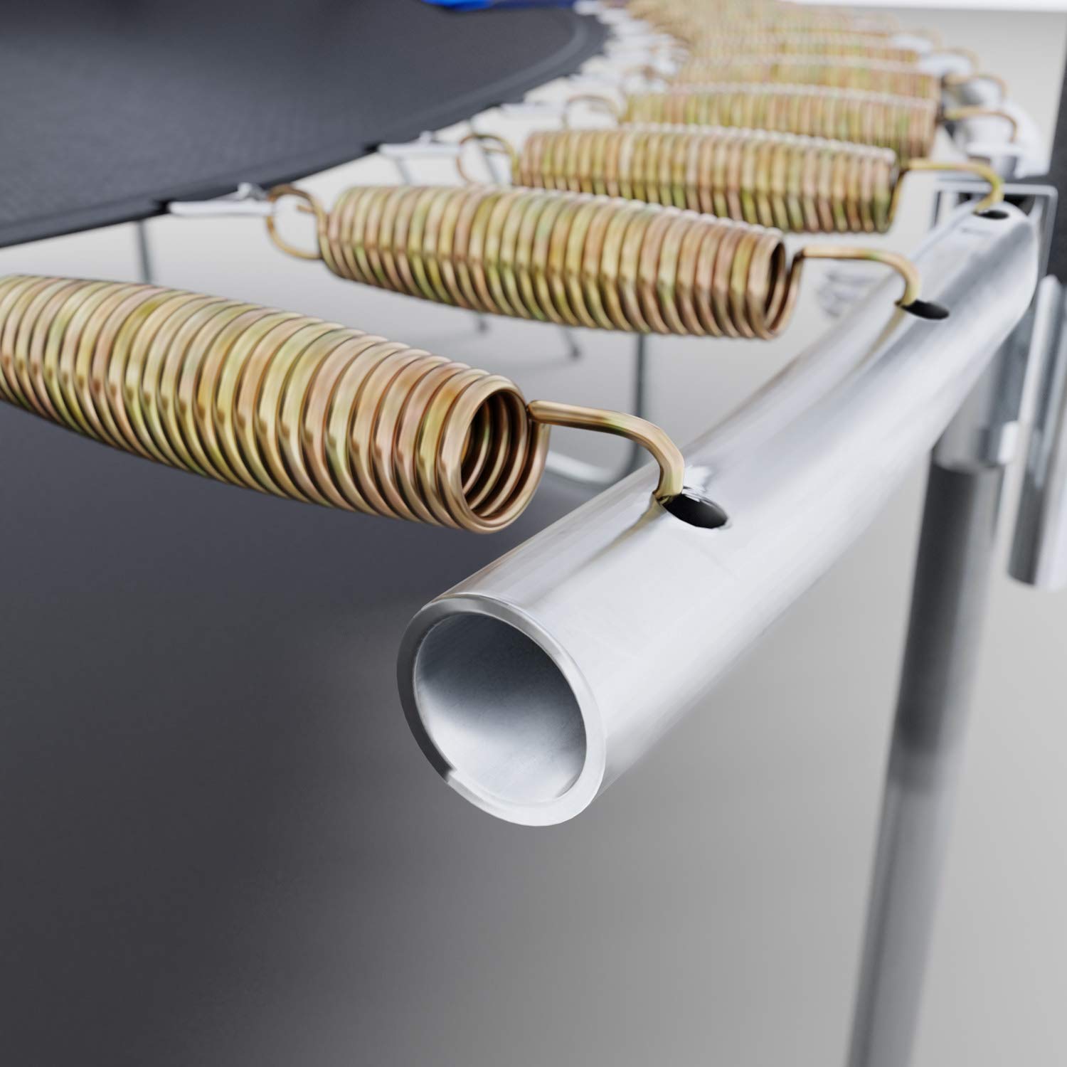 Hop-Sport Gartentrampolin Outdoor Trampolin 244, 305, 366, 430, 490 cm Komplettset inkl. Innennetz Leiter Wetterplane Bodenhaken grün (305 cm) - obrazek 3