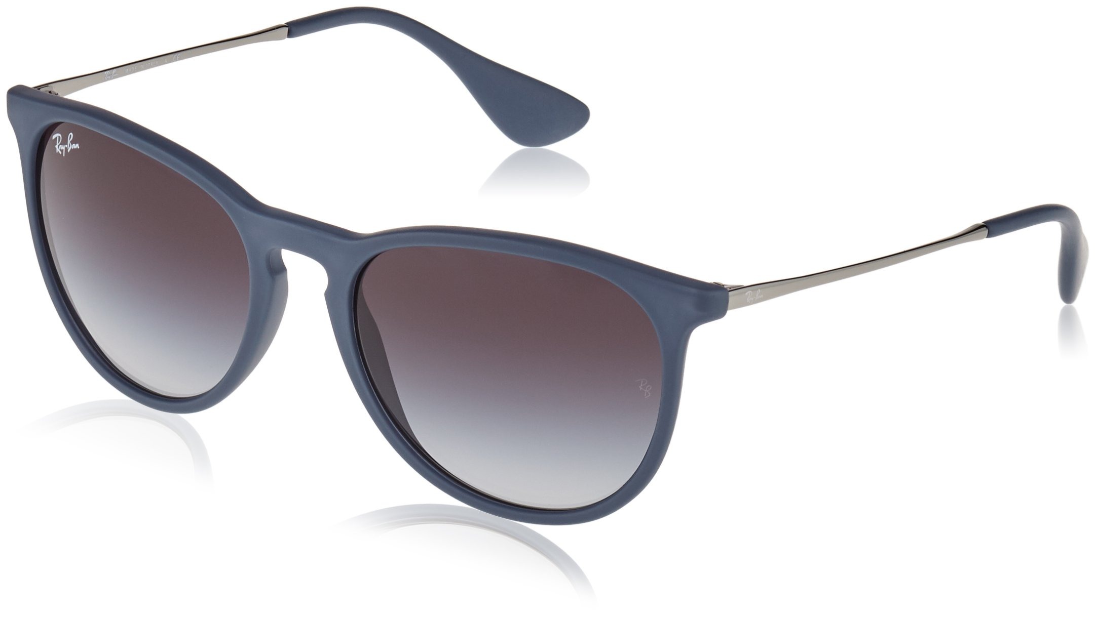 Ray Ban Unisex Sonnenbrille Erika Mehrfarbig (Gestell: Blau/Gunmetal, Gläser: Grau Verlauf 60028G) Large (Herstellergröße: 54)
