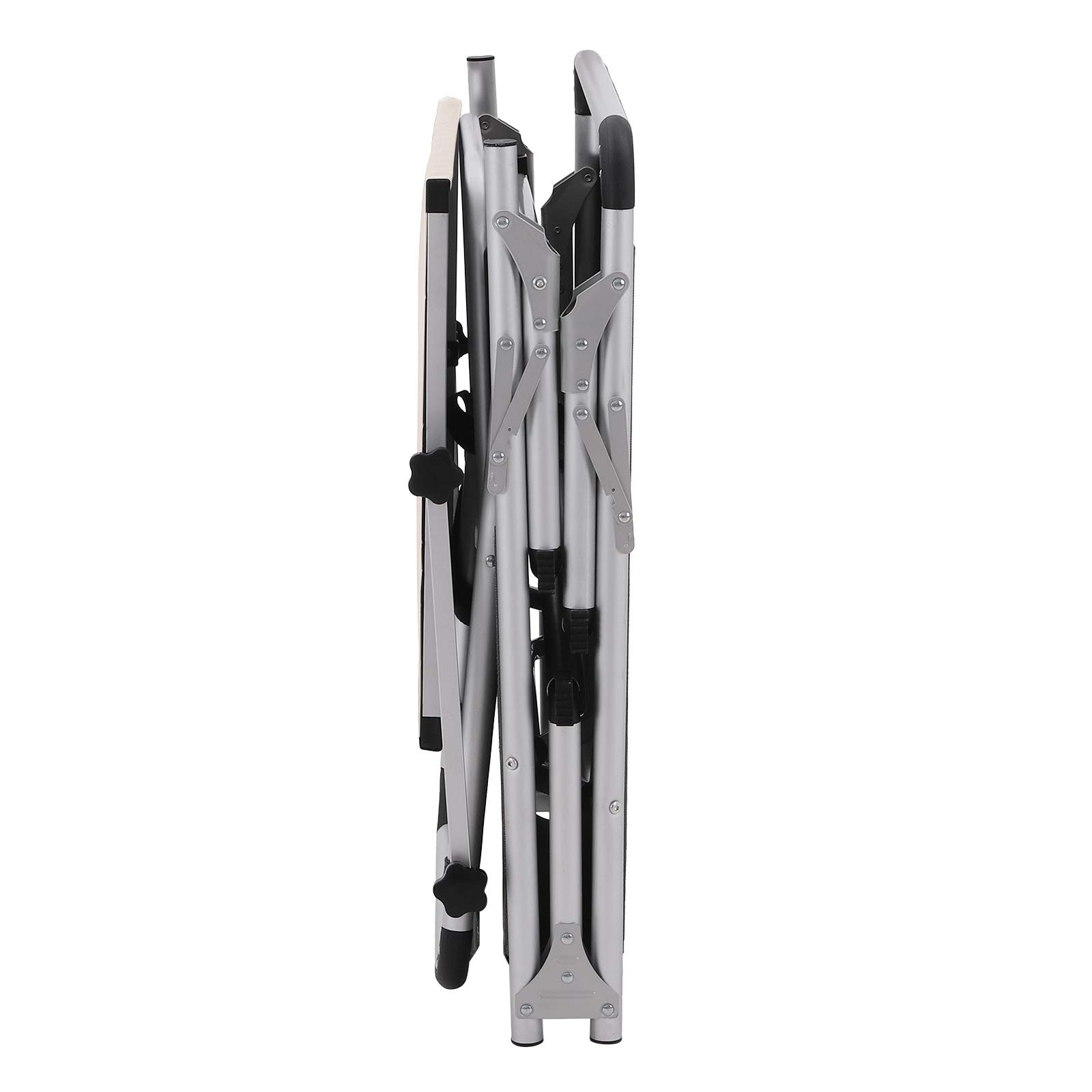 SONGMICS Sonnenliege aus Aluminium, klappbarer Liegestuhl, 193 x 67 x 32 cm, 250 kg max. statische Belastbarkeit, Kunstfasergewebe, Kopfkissen abnehmbar, Sonnendach verstellbar GCB19BEV2 - obrazek 2