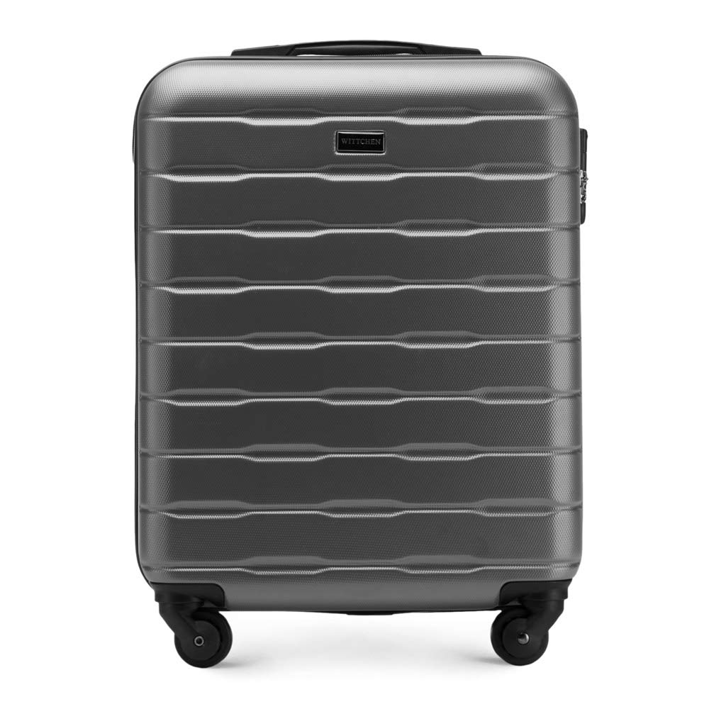 Stabiler Koffer-Trolley Handgepäck von WITTCHEN ABS 54 x 39 x 23 cm 2.7 kg 38 L Grau Bordgepäck Bordcase 56-3A-381-70