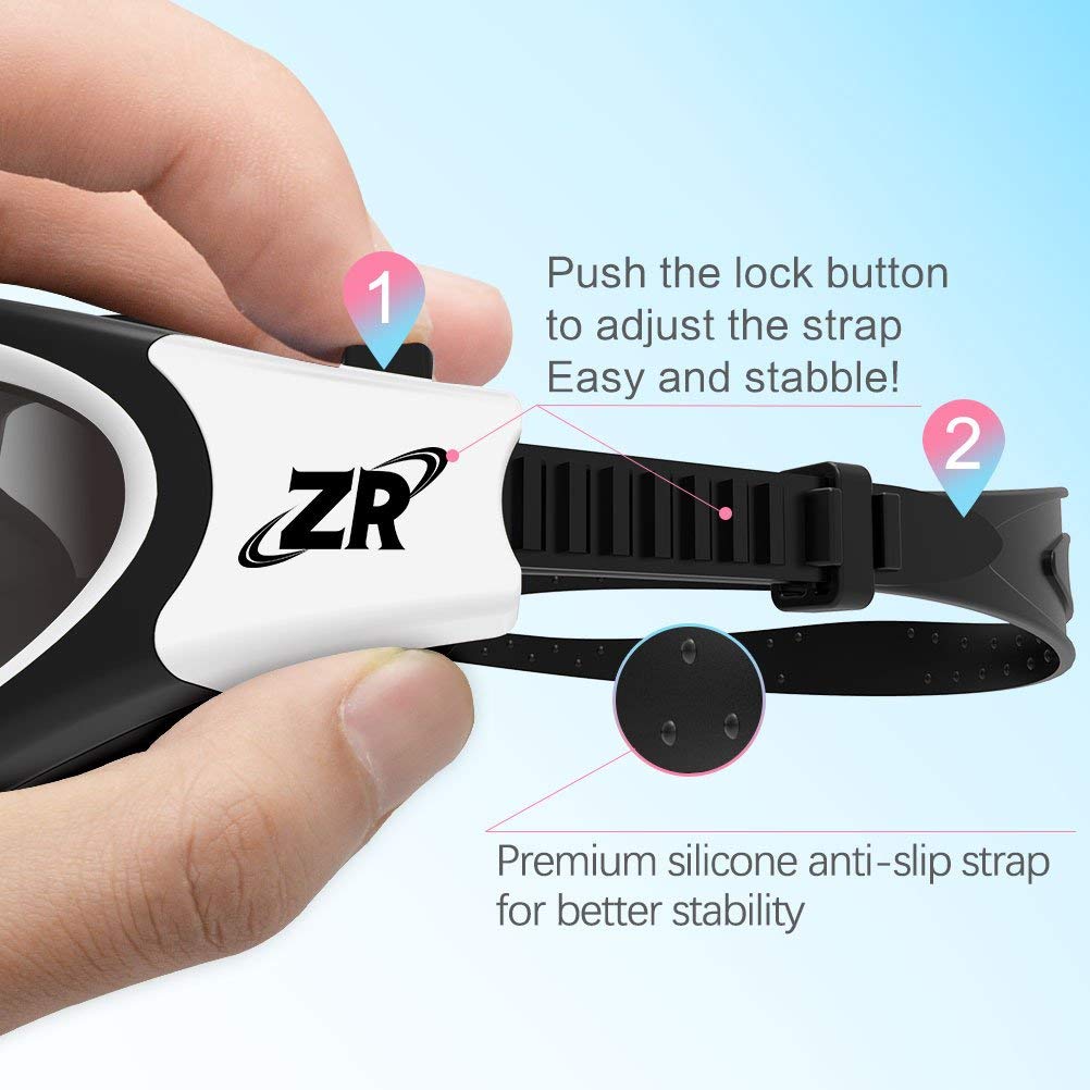 ZIONOR Schwimmbrille für Herren und Damen, G1 Polarisiert Schwimmbrille mit Spiegel/Rauch Linse UV-Schutz Anti Nebel Verstellbar Gurt Komfort Profi Schwimmbrillen für Erwachsene Jugendliche Unisex - obrazek 4