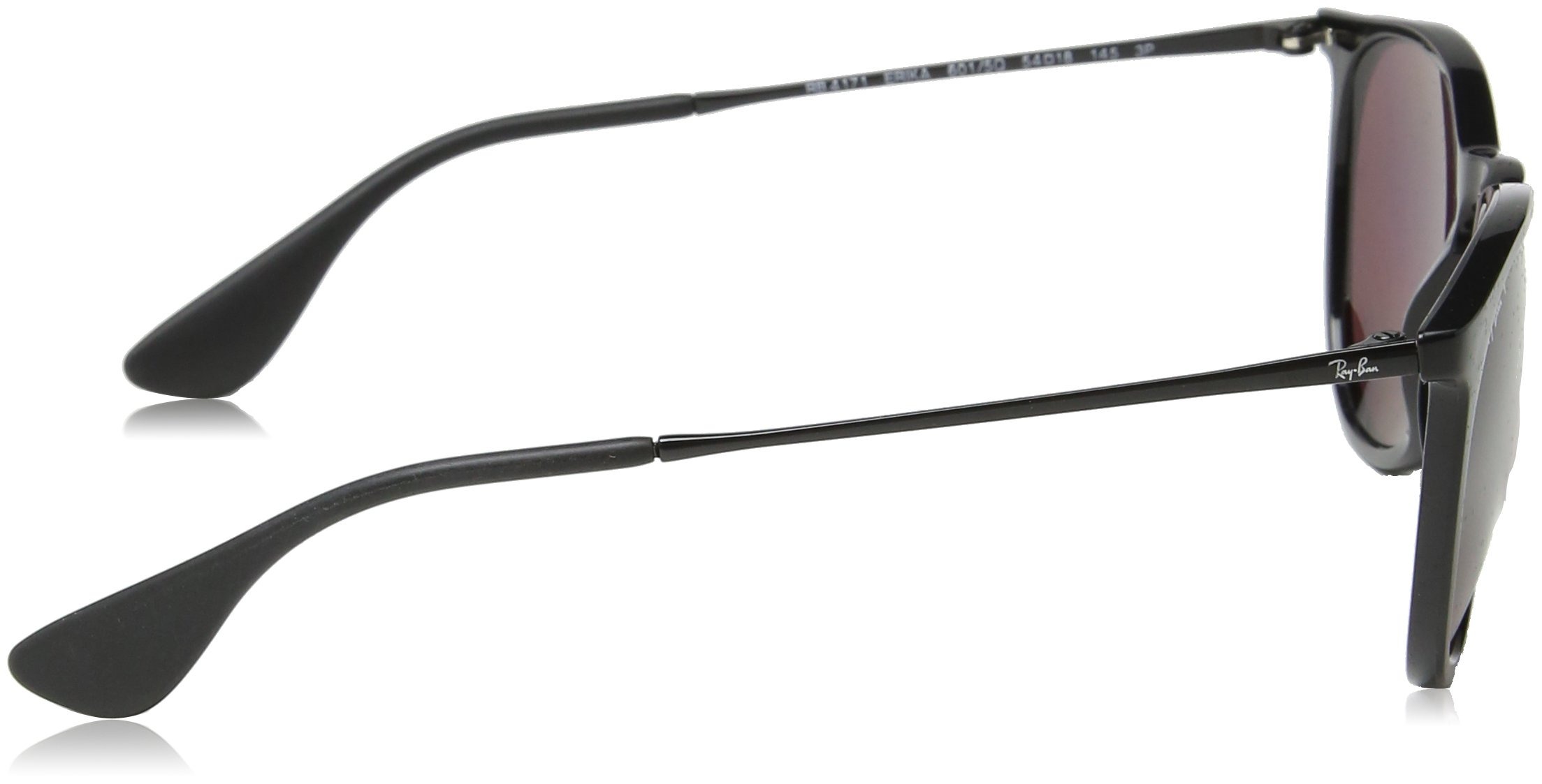 Ray Ban Unisex Sonnenbrille Erika, (Gestell: Schwarz, Gläser: Polarized Violett Verspiegelt 601/5Q), Large (Herstellergröße: 54) - obrazek 3