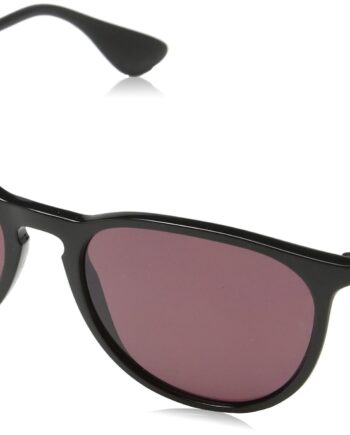 Ray Ban Unisex Sonnenbrille Erika, (Gestell: Schwarz, Gläser: Polarized Violett Verspiegelt 601/5Q), Large (Herstellergröße: 54)