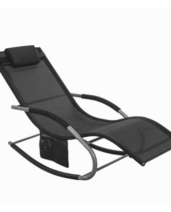 SoBuy® OGS28-SCH Swingliege, Schaukelliege, Sonnenliege, Liegestuhl,Gartenliege mit Tasche, Gewebe in schwarz