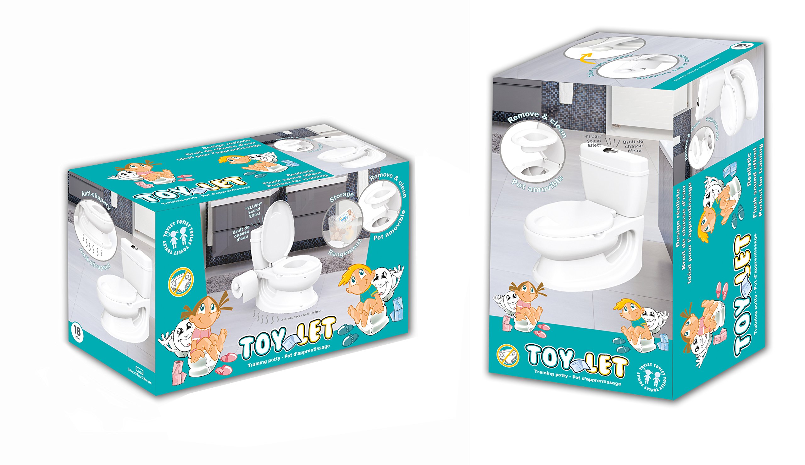 TOY-LET - Kindertoilette - Töpfchen-Trainer für Kindern mit einem realistischen Toilettendesign für Erwachsenen - obrazek 2