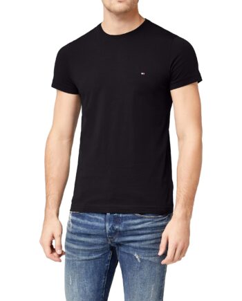 Tommy Hilfiger Herren CORE STRETCH SLIM CNECK TEE T-Shirt, Schwarz (Flag Black 083), X-Large