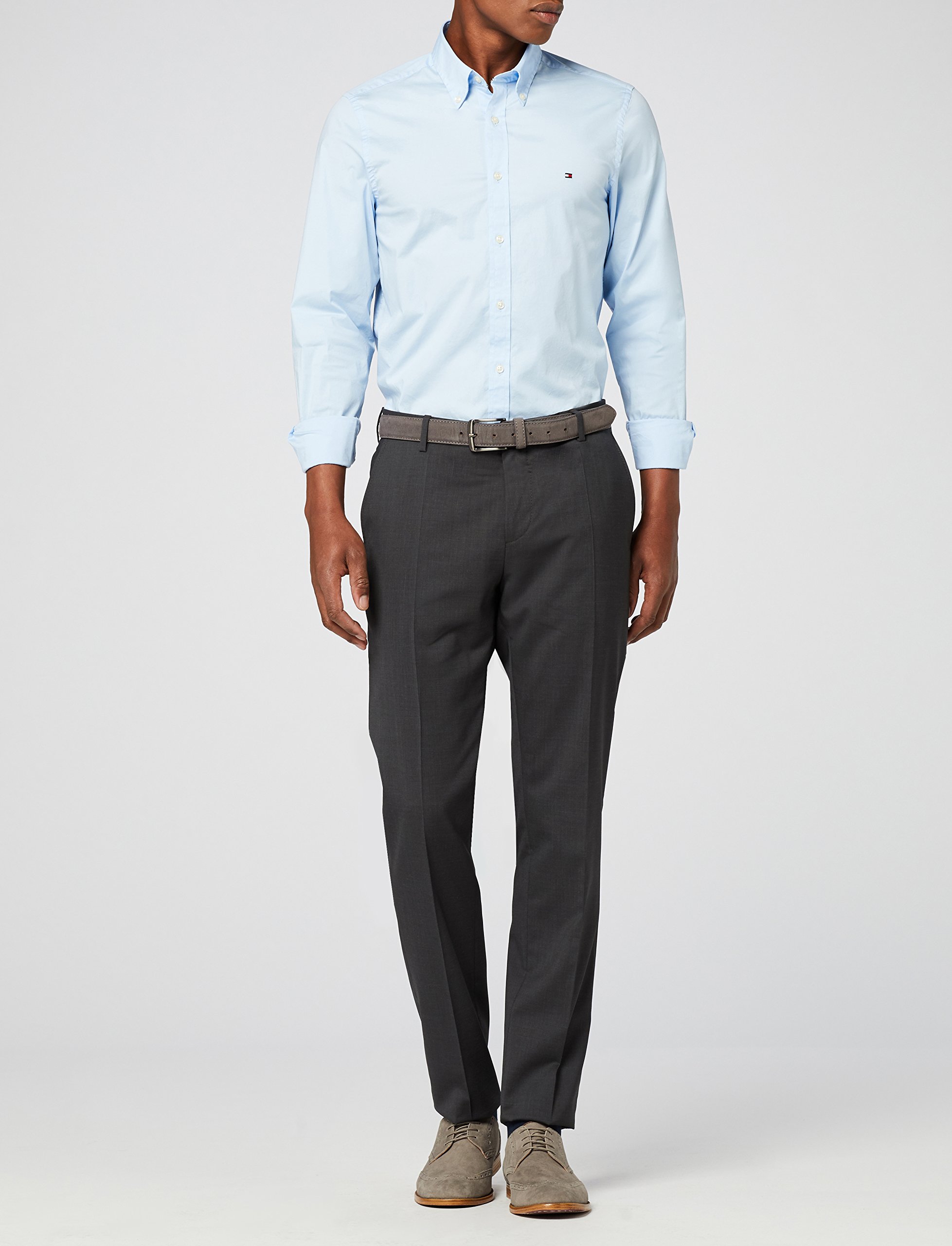 Tommy Hilfiger Herren CORE Stretch Slim POPLIN Shirt Freizeithemd, Blau Blue 474, Large (Herstellergröße: LG) - obrazek 6