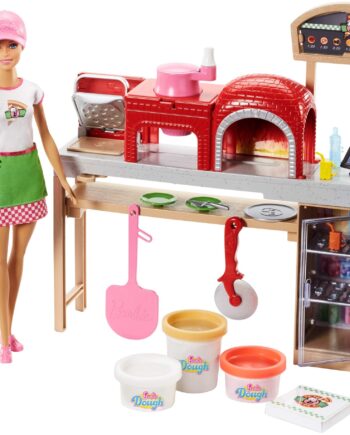 Mattel Barbie FHR09 - Barbie Cooking und Baking Pizzabäckerin Puppe und Spielset mit Spielknete