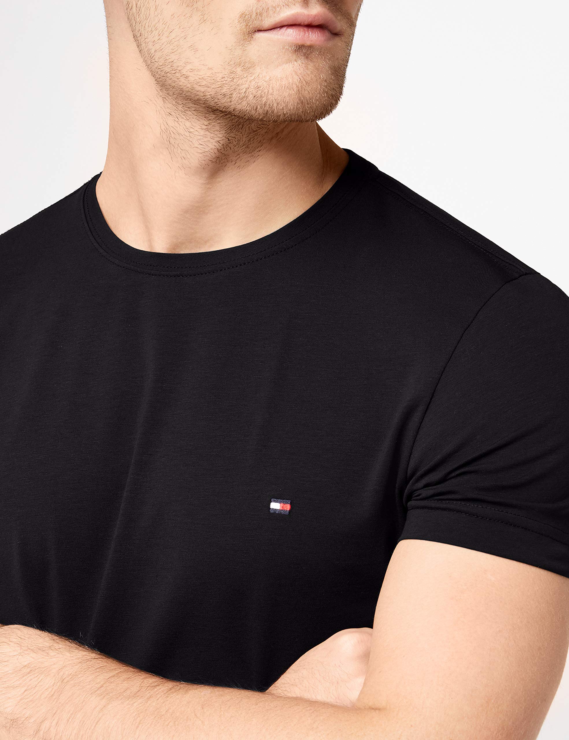 Tommy Hilfiger Herren CORE STRETCH SLIM CNECK TEE T-Shirt, Schwarz (Flag Black 083), XX-Large - obrazek 3