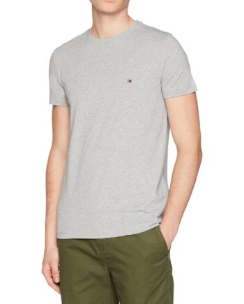 Tommy Hilfiger Herren CORE Stretch Slim CNECK Tee T-Shirt, Grau (Cloud Htr 501), Medium