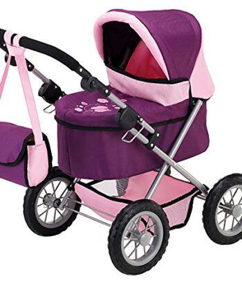 Bayer Design 13057AA Wózek dla lalek Trendy z torbą, regulowaną rączką
