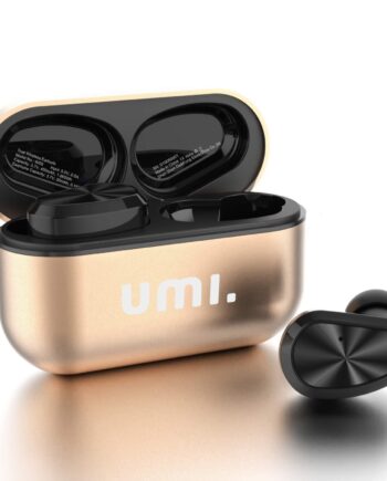 Umi. Essentials TWS Bluetooth 5.0 IPX7 W5s Kabellose In-Ear-Kopfhörer für iPhone, Samsung, Huawei mit Patentiertem Intelligenten Metall-Ladeetui (Gold)