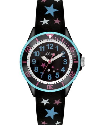 S.Oliver Mädchen Analog Quarz Armbanduhr SO-3178-PQ