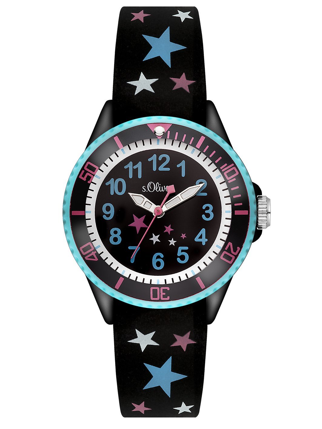 S.Oliver Mädchen Analog Quarz Armbanduhr SO-3178-PQ