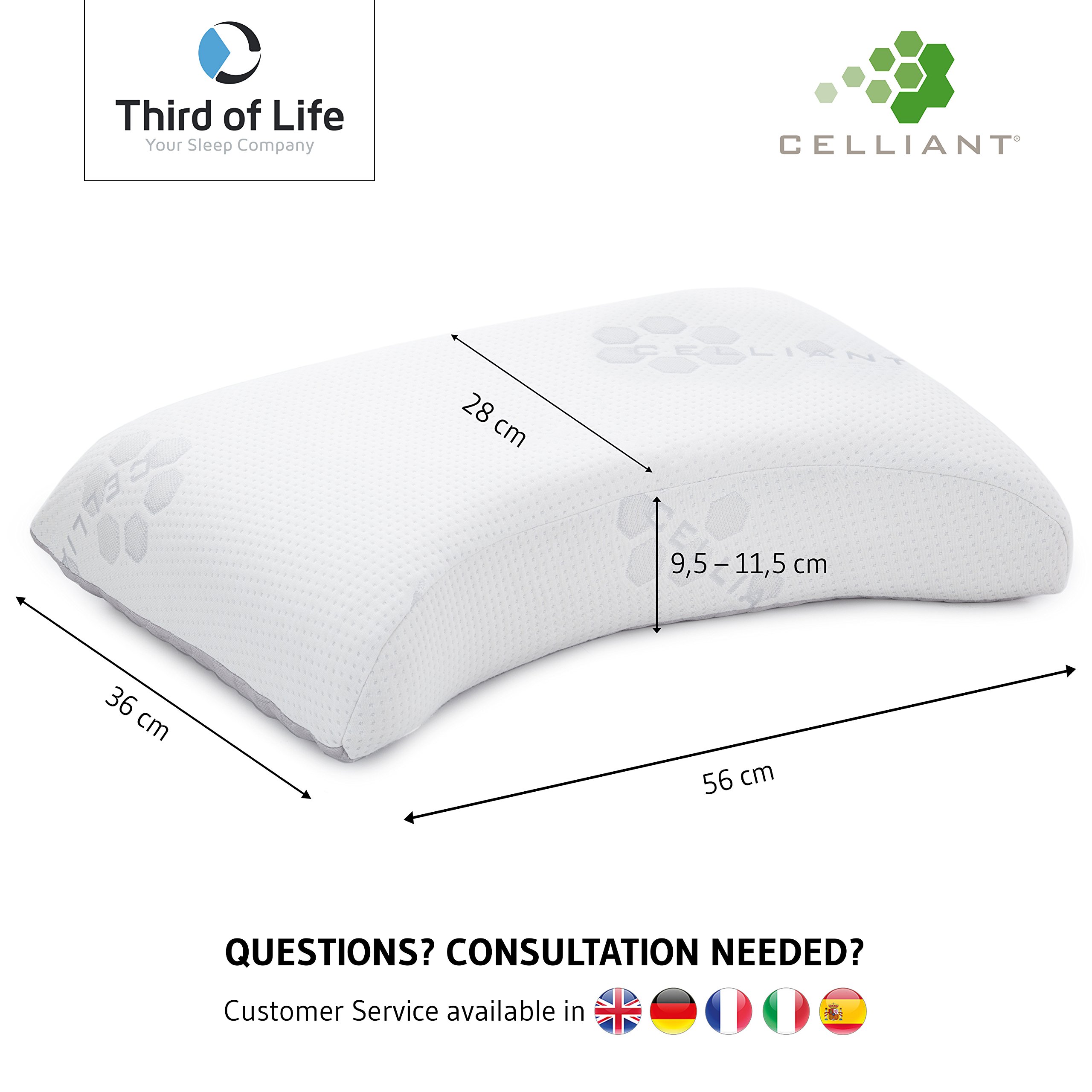 Seitenschläferkissen EnergyON | Regenerations-Nackenstützkissen mit Celliant-Tech-Bezug für mehr Erholung im Schlaf | Höhenverstellbar, klinisch getestet, ideal für Sportler und Leistungsträger - obrazek 7