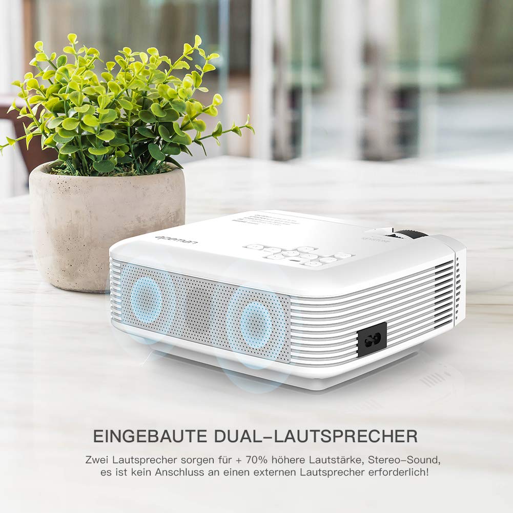 Beamer APEMAN Mini Beamer 3800 Lumen 1080P Full HD Unterstützt Aktualisierte Tragbar Projektor LED 45000 Stunden Heimkino Sport HDMI/TF/USB TV Box/Chromecast iOS/Android Handybeamer Mehrweg - obrazek 7