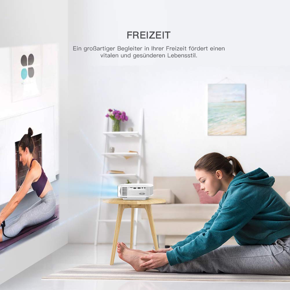 Beamer APEMAN Mini Beamer 3800 Lumen 1080P Full HD Unterstützt Aktualisierte Tragbar Projektor LED 45000 Stunden Heimkino Sport HDMI/TF/USB TV Box/Chromecast iOS/Android Handybeamer Mehrweg - obrazek 2