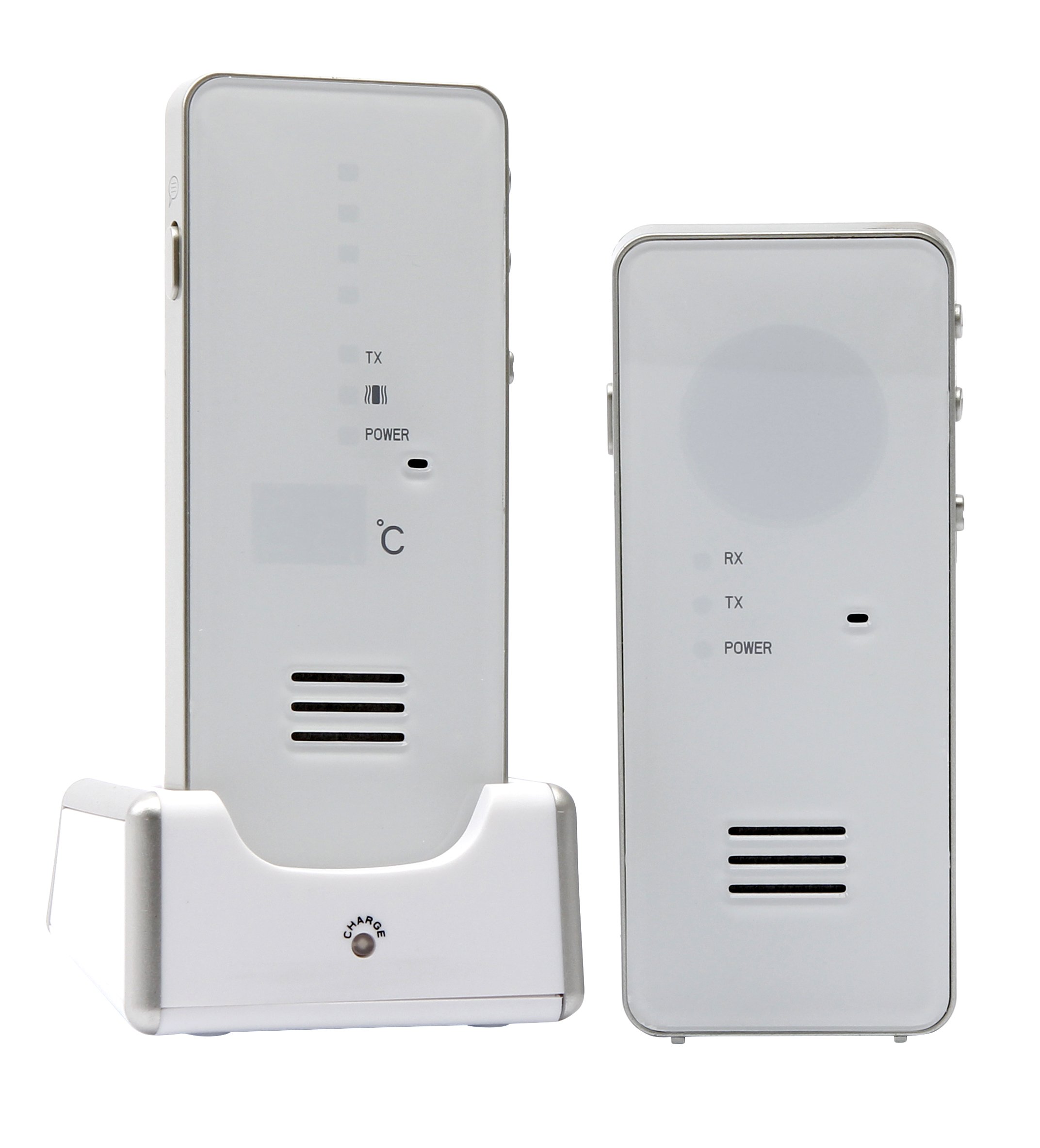 Hartig + Helling MBF 8181 Digitales Babyruf-Gerät (500 m Reichweite, Strahlungsarm, GegensprechFunktion, Babyfon, Babyphone Mit Hoher Reichweite, Temperaturanzeige und Batteriebetrieb) weiß