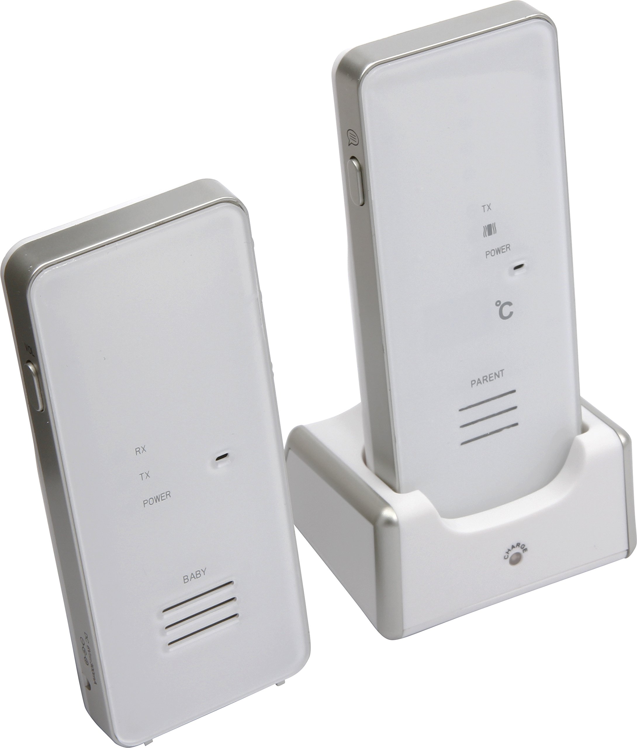 Hartig + Helling MBF 8181 Digitales Babyruf-Gerät (500 m Reichweite, Strahlungsarm, GegensprechFunktion, Babyfon, Babyphone Mit Hoher Reichweite, Temperaturanzeige und Batteriebetrieb) weiß - obrazek 5