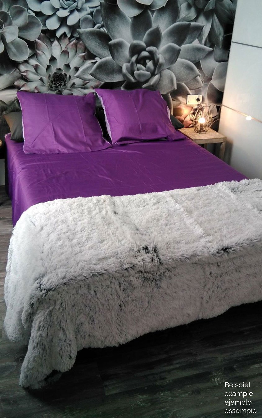 ZOLLNER Kuscheldecke 150x200 cm (weitere verfügbar), grau-weiß, Felloptik - obrazek 3