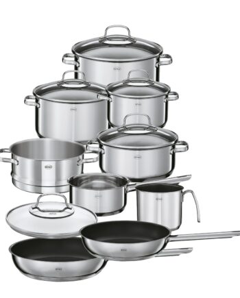 Rösle Elegance Zestaw Patelni i Garnków, Stal Nierdzewna, Srebrny, 10