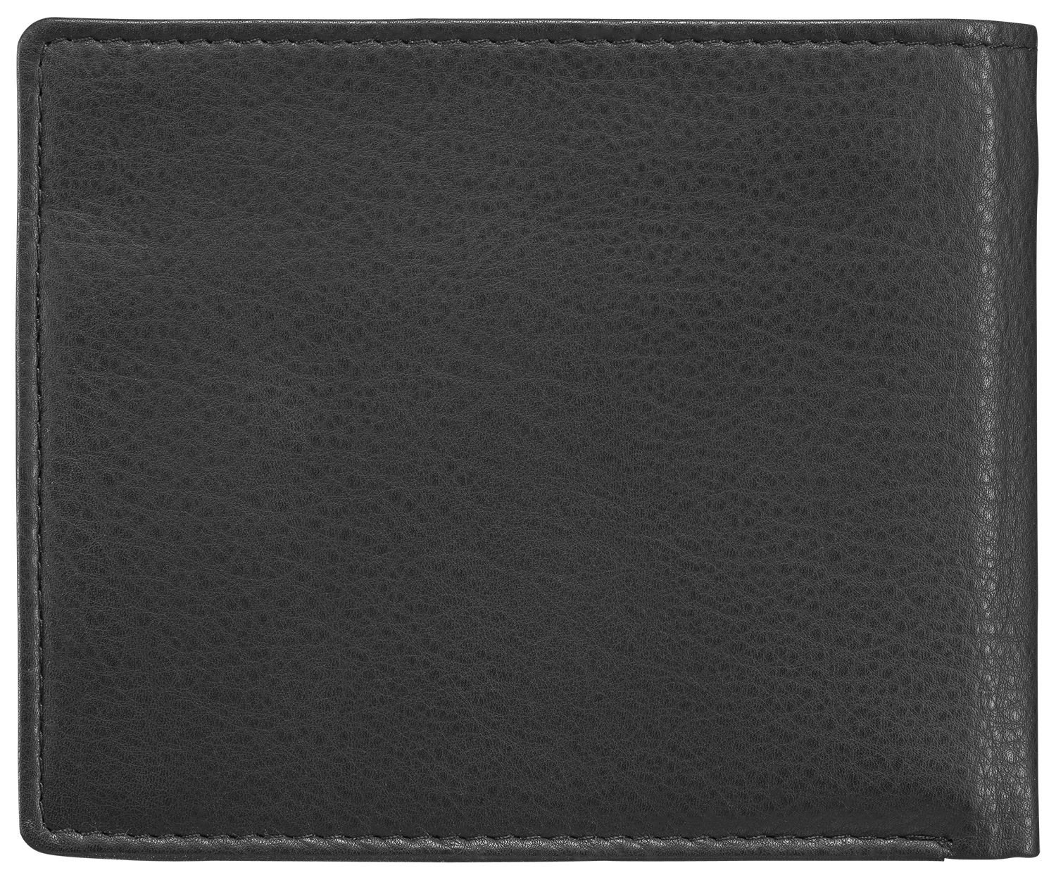 Red Baron Herren Geldbeutel aus echtem Leder mit Münzfach im Querformat Schwarz matt - Männer Geldbörse Portemonnaie - Brieftasche mit Fach für Einkaufswagenchip RB-WT-004-01 - obrazek 6