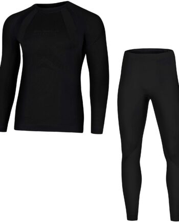 BRUBECK Dry Damen Herren Funktionsunterwäsche Lang | Ski | Motorrad | Snowboard | Radsport LS10180 + LE10160 | L | 04.Dry - Nero Absoluto