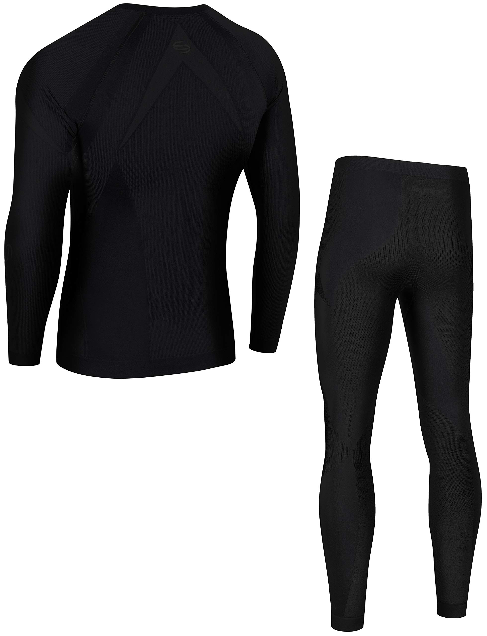 BRUBECK Dry Damen Herren Funktionsunterwäsche Lang | Ski | Motorrad | Snowboard | Radsport LS10180 + LE10160 | L | 04.Dry - Nero Absoluto - obrazek 6