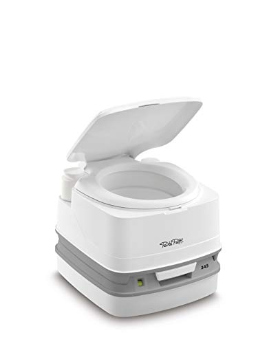 Thetford 92806 Porta Potti 345 Tragbare Toilette Qube, Weiß-Grau, 330 x 383 x 427 mm