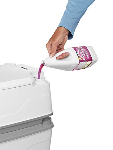 Thetford 92806 Porta Potti 345 Tragbare Toilette Qube, Weiß-Grau, 330 x 383 x 427 mm - obrazek 2