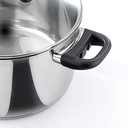 Karcher Topfset Mia aus Edelstahl, Kochgeschirr Induktion-Kochtopf-Set, Töpfe mit Glasdeckel / Pfanne / Stielkasserolle, 5-teilig - obrazek 4