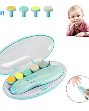 Elektrische Baby Nagelfeile, Maniküre & Pediküre Nagelpflege Set 10 in 1 Nagelfeile mit LED- Licht für Babys, Kleinkind, Erwachsene, gesund und Sicher, macht baby fröhlich (Batterien NICHT inklusive)