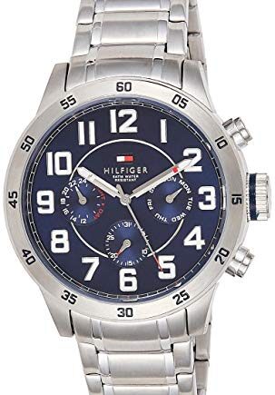 Tommy Hilfiger Męski Trent 1791053 Zegarek na Rękę, Niebieski/Srebrny,