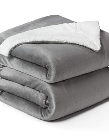 Bedsure Sherpa Blanket Szare koce wysokiej jakości, przytulne koce, ba