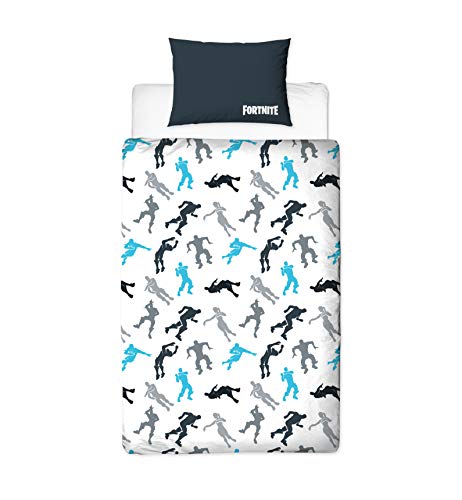 Fortnite Offizielles Einzel-Shuffle-Design, wendbar, zweiseitig, Bettbezug mit passendem Kissenbezug, Königsblau - obrazek 2