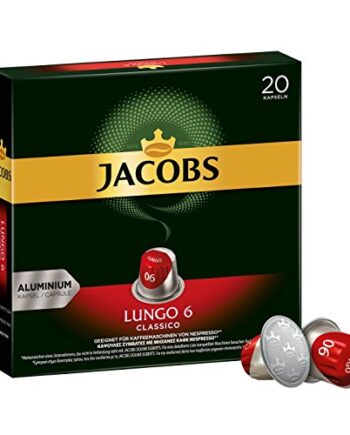 Jacobs Kaffeekapseln Lungo Classico, Intensität 6 von 12, 200 Nespresso®* kompatible Kapseln, 10 x 20 Getränke