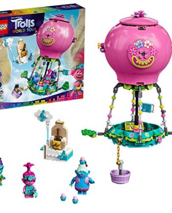 LEGO 41252 Poppys Heißluftballon Abenteuer Trolls World Tour, Spielset mit Poppy, Branch, Biggie und Herr Dinkles