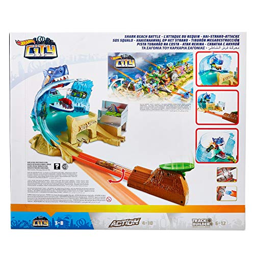 Hot Wheels FNB21 City Hai Strand Attacke Set, großes Spielset inkl. 1 Spielzeugauto und Starter, ab 5 Jahren - obrazek 2