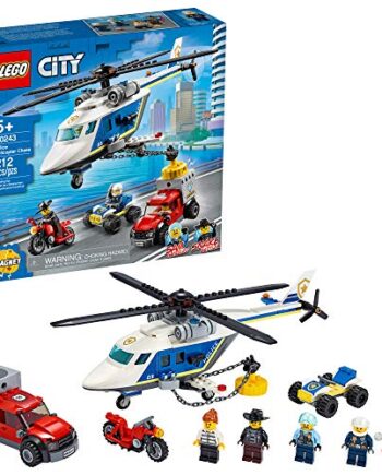LEGO City Police Helikopter Chase 60243 Polizei-Spielset, Bausätze für Kinder, New 2020 (212 Teile)