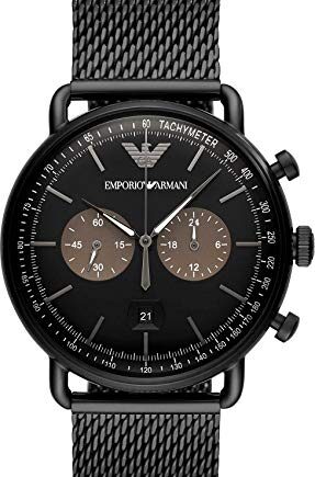 Emporio Armani zegarek męski, 2 subtarcze, mechanizm chronografu, kope