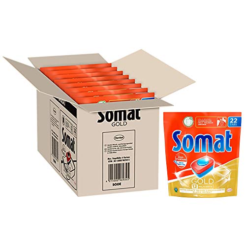 Somat Spülmaschinen-Tabs 12 Gold, Jahresvorrat, Multi-Aktiv, Extra-Kraft gegen Eingebranntes, Glanz-Effekt, 176 (8 x 22) Tabs - obrazek 9