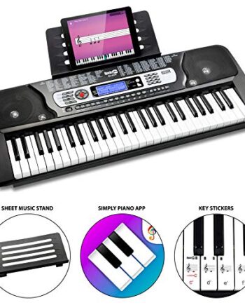 RockJam 54-klawiszowa pianino z naklejkami na nuty i lekcjami