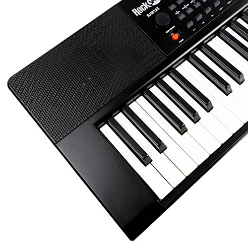 RockJam RJ461AX 61-Tasten-Alexa-tragbare digitale Klaviertastatur mit Notenständer, Netzteil, Simply Piano App und Note Key-Aufklebern, mit Alexa-Integration - obrazek 3