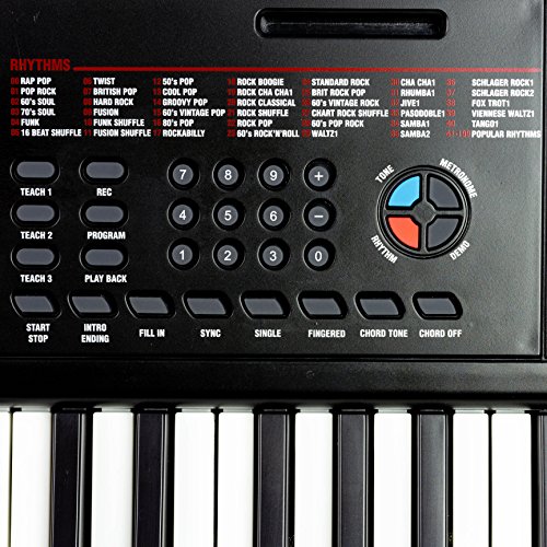 RockJam RJ461AX 61-Tasten-Alexa-tragbare digitale Klaviertastatur mit Notenständer, Netzteil, Simply Piano App und Note Key-Aufklebern, mit Alexa-Integration - obrazek 8